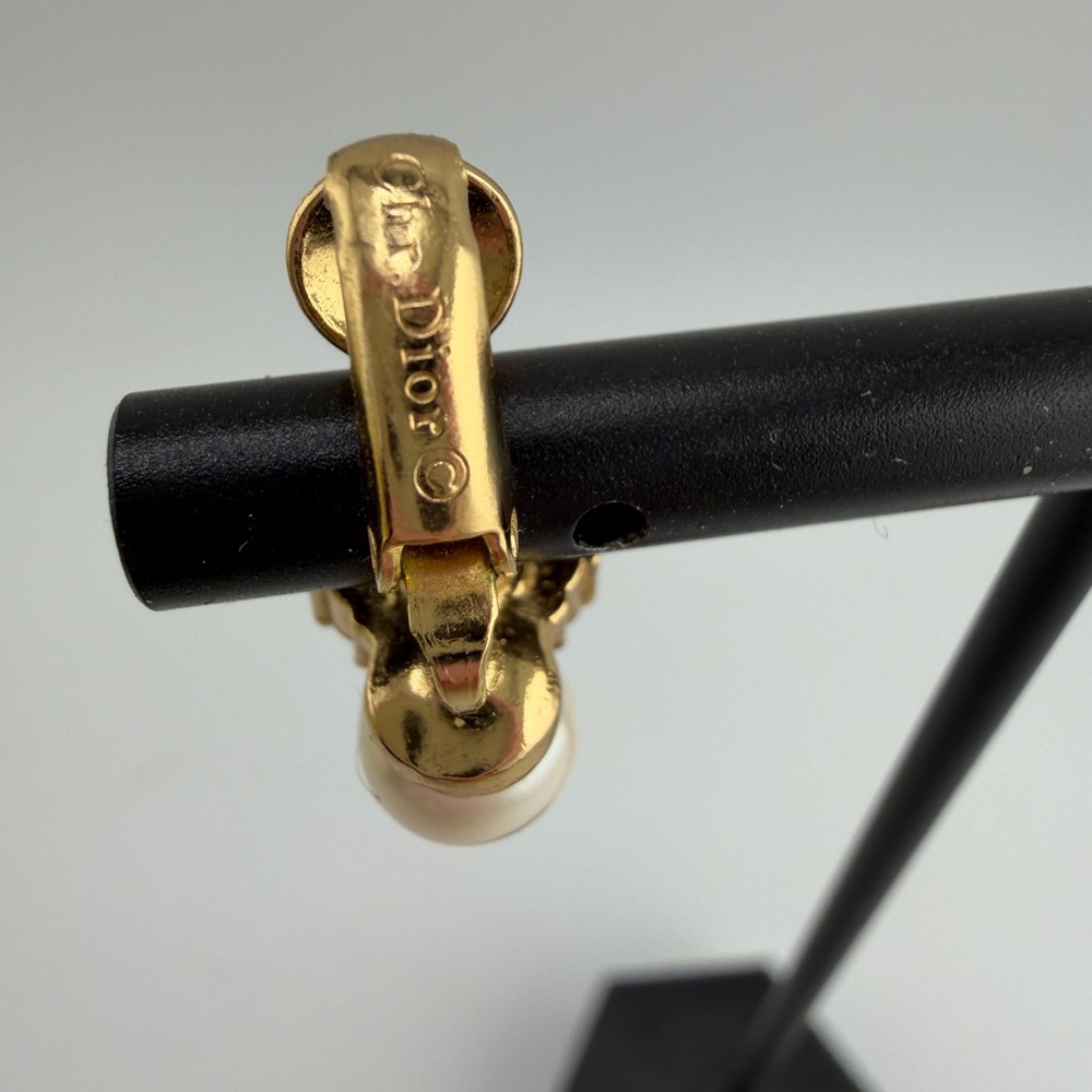 Vintage Christian Dior Pear/Crystal Clip Studs - Picture 5 of 6